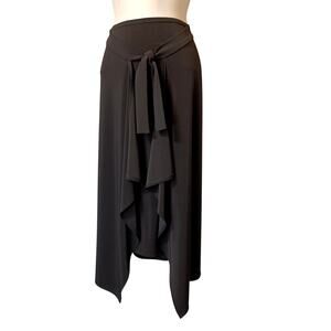 Captivating Faux Wrap Layered Midi Skirt M Conrad C Collection